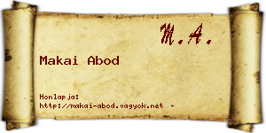 Makai Abod névjegykártya